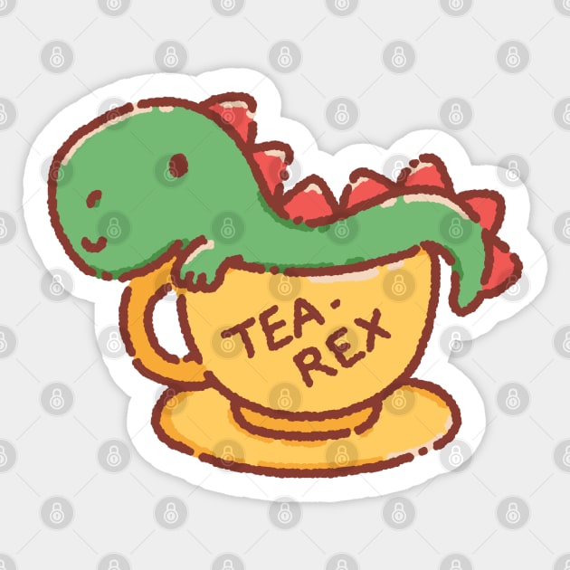 Tea rex Sticker by Tinyarts